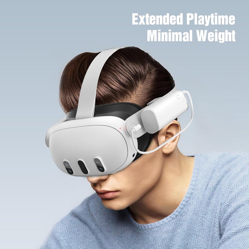 SUPERUS Battery Pack for Meta Quest 3/3S & Oculus Quest 2, 5000mAh, PD20W Fast Charging, Extra 2-3H Playtime, Compatible with Original & Elite Straps, Lightweight Portable Rechargeable VR Accessories - Image 3